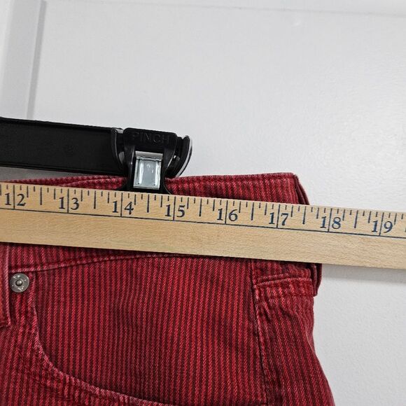 AG Adriano Goldschmied The Daisy Denim Shorts Women's 32 Red Stripe Frayed Hem - Picture 6 of 11